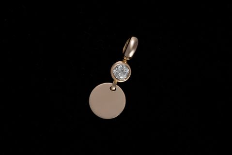 Pendant in yellow gold  with 0,40 ct diamond